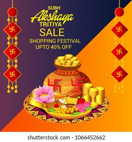 Vector illustration of a Creative Background For Festival Of Akshaya Tritiya Celebration.