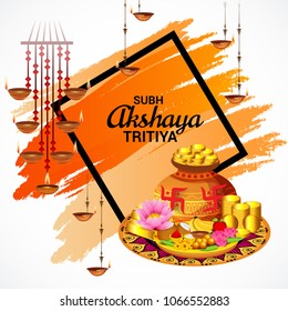 Vector illustration of a Creative Background For Festival Of Akshaya Tritiya Celebration.