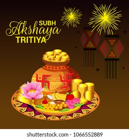 Vector illustration of a Creative Background For Festival Of Akshaya Tritiya Celebration.