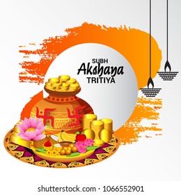 Vector illustration of a Creative Background For Festival Of Akshaya Tritiya Celebration.