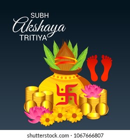 Vector illustration of a Creative Background For Festival Of Akshaya Tritiya Celebration.