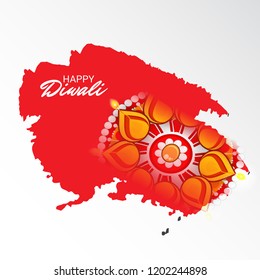 Vector illustration of Creative Banner or  Poster for Indian Light Festival of Diwali Celebration.
