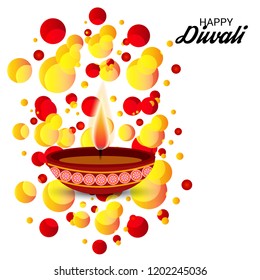 Vector illustration of Creative Banner or  Poster for Indian Light Festival of Diwali Celebration.