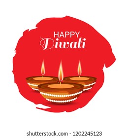 Vector illustration of Creative Banner or  Poster for Indian Light Festival of Diwali Celebration.
