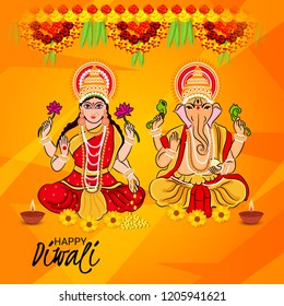 Vektorillustration-Illustration von Creative Banner oder Poster für das indische Lichtfestival von Diwali Celebration.