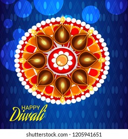 Vector illustration of Creative Banner or  Poster for Indian Light Festival of Diwali Celebration.
