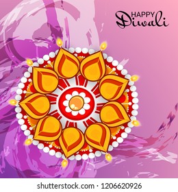 Vector illustration of Creative Banner or  Poster for Indian Light Festival of Diwali Celebration.
