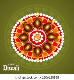Vector illustration of Creative Banner or  Poster for Indian Light Festival of Diwali Celebration.
