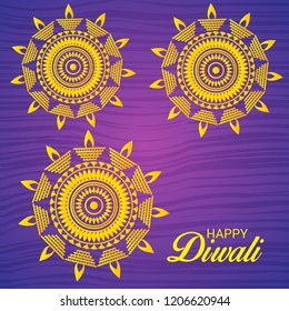 Vector illustration of Creative Banner or  Poster for Indian Light Festival of Diwali Celebration.
