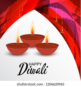 Vector illustration of Creative Banner or  Poster for Indian Light Festival of Diwali Celebration.
