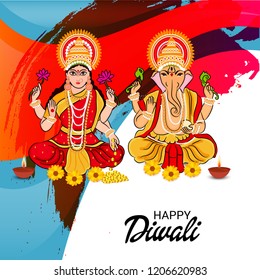 Vector illustration of Creative Banner or  Poster for Indian Light Festival of Diwali Celebration.
