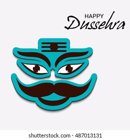 Vector illustration of Creative banner or poster of dussehra with Ravana head.