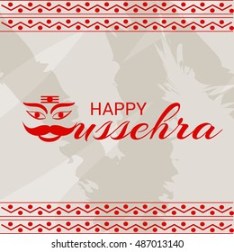 Vector illustration of Creative banner or poster of dussehra with Ravana head.