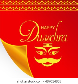 Vector illustration of Creative banner or poster of dussehra with Ravana head.