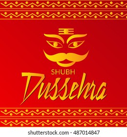 Vector illustration of Creative banner or poster of dussehra with Ravana head.
