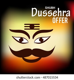 Vector illustration of Creative banner or poster of dussehra with Ravana head.
