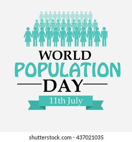 Vector illustration of Creative a beautiful greeting for World Population Day.