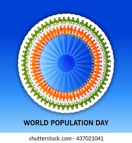 Vector illustration of Creative a beautiful greeting for World Population Day.