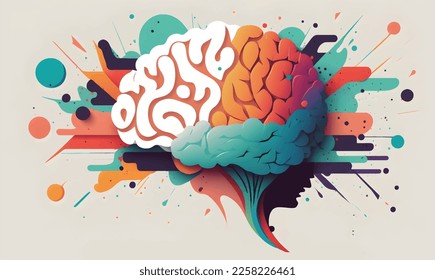 Vector illustration, creative brain, abstract and minimalist design - Shutterstock ID 2258226461
