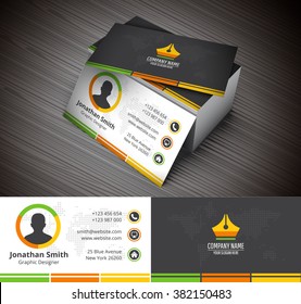 Vector illustration of creative business card mock-up.