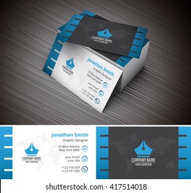 Vector illustration of creative business card template.