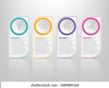 Vector illustration of creative business infographic template and modern icons represent as steps or workflow diagram.