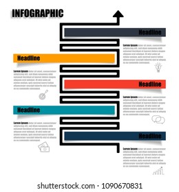 Vector illustration of creative business infographic template and modern icons represent as steps or workflow diagram.