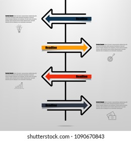 Vector illustration of creative business infographic template and modern icons represent as steps or workflow diagram.