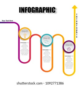 Vector illustration of creative business infographic template and modern icons represent as steps or workflow diagram.