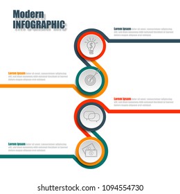 Vector illustration of creative business infographic template and modern icons represent as steps or workflow diagram.