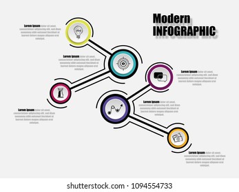 Vector illustration of creative business infographic template and modern icons represent as steps or workflow diagram.