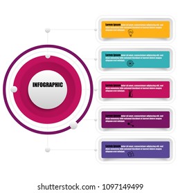 Vector illustration of creative business infographic template and modern icons represent as steps or workflow diagram.
