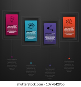 Vector illustration of creative business infographic template and modern icons represent as steps or workflow diagram.
