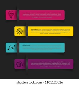 Vector illustration of creative business infographic template and modern icons represent as steps or workflow diagram.