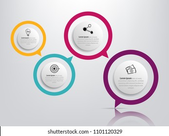 Vector illustration of creative business infographic template and modern icons represent as steps or workflow diagram.
