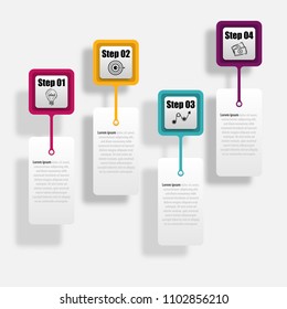 Vector illustration of creative business infographic template and modern icons represent as steps or workflow diagram.