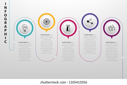 Vector illustration of creative business infographic template and modern icons represent as steps or workflow diagram.
