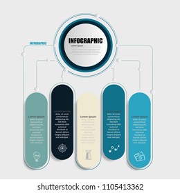 Vector illustration of creative business infographic template and modern icons represent as steps or workflow diagram.