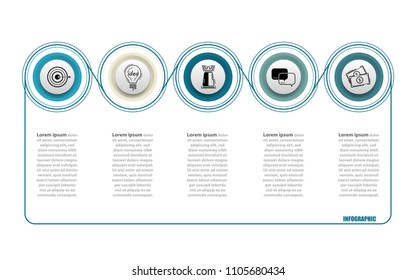 Vector illustration of creative business infographic template and modern icons represent as steps or workflow diagram.