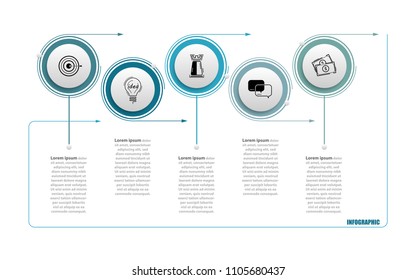 Vector illustration of creative business infographic template and modern icons represent as steps or workflow diagram.