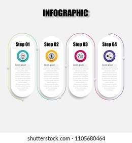 Vector illustration of creative business infographic template and modern icons represent as steps or workflow diagram.