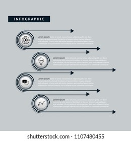 Vector illustration of creative business infographic template and modern icons represent as steps or workflow diagram.