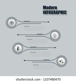 Vector illustration of creative business infographic template and modern icons represent as steps or workflow diagram.