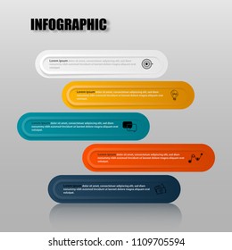 Vector illustration of creative business infographic template and modern icons represent as steps or workflow diagram.