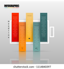 Vector illustration of creative business infographic template and modern icons represent as steps or workflow diagram.