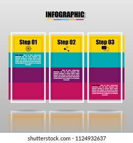 Vector illustration of creative business infographic template and modern icons represent as steps or workflow diagram.