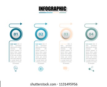 Vector illustration of creative business infographic template and modern icons represent as steps or workflow diagram.