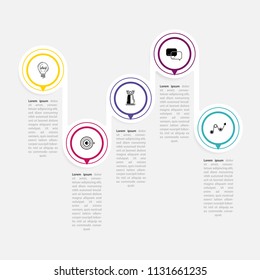 Vector illustration of creative business infographic template and modern icons represent as steps or workflow diagram.