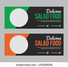 Ilustración vectorial, plantilla de banner de medios sociales de negocios creativos. puede utilizarse para todas las necesidades de cobertura de restaurantes