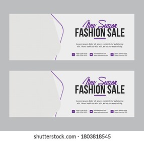 Vector illustration, creative business social media banner template. can be used for all Fashion cover needs